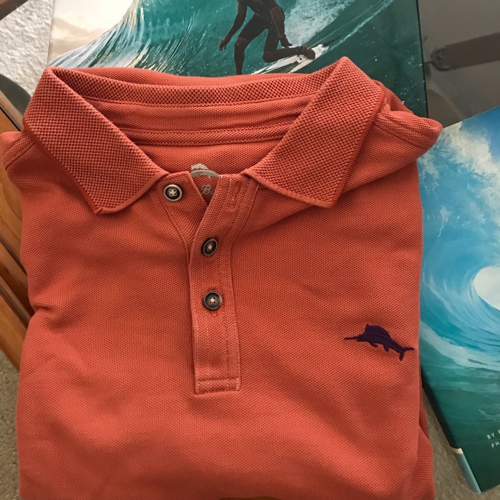 Tommy Bahama, Orange, Polo, Large,